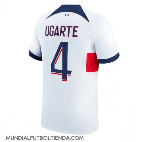 Camiseta Paris Saint-Germain Manuel Ugarte #4 Segunda Equipación Replica 2023-24 mangas cortas